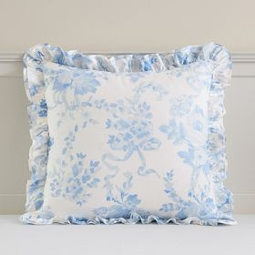 LoveShackFancy Damask Ruffle Euro Pillow Cover | Pottery Barn Teen