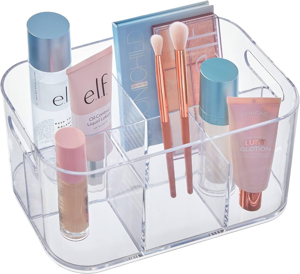 STORi Bliss 5-Compartment Plastic Cosmetics Storage Organizer | Clear | Rectangular Divided Makeu... | Amazon (US)