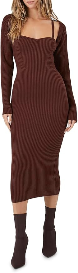 Forever 21 Women's Shrug & Sweater Cami Dress Set | Amazon (US)