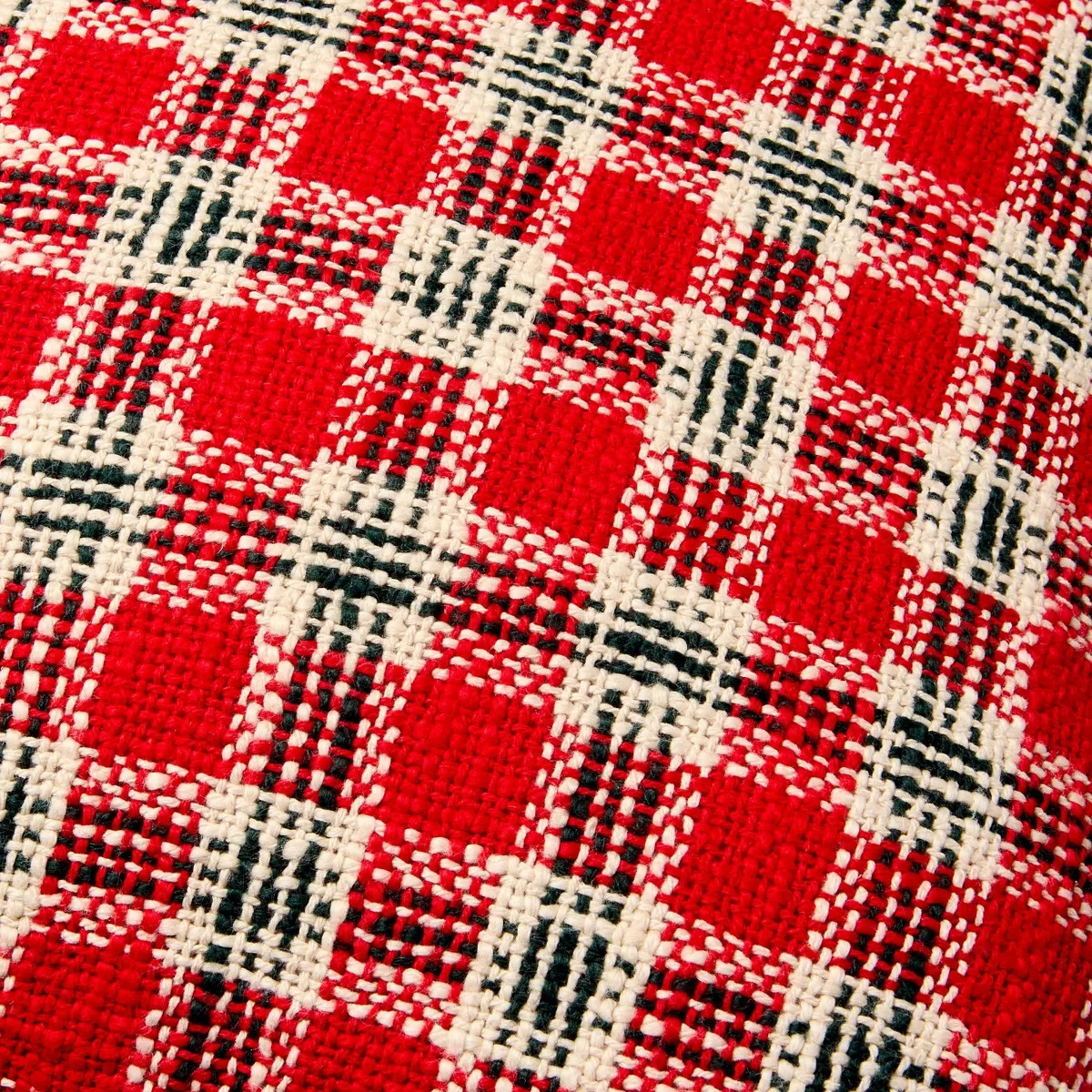18"x18" Plaid Square Toss Pillow Red - Hearth & Hand™ with Magnolia | Target