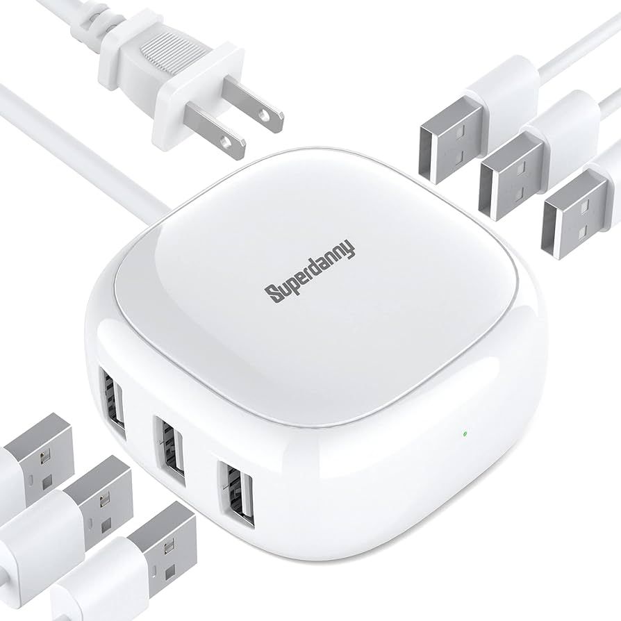 Amazon.com: SUPERDANNY 6-Port USB Charger, 40W 8A Mini USB Charging Station, Charging Station for... | Amazon (US)