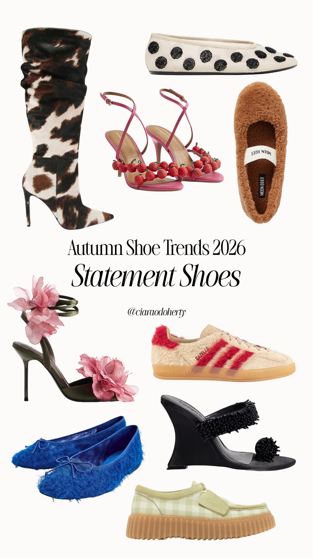 Autumn Shoe Trends 2026: Statement Shoes. Think beaded, embellished, sequin, teddy, bold colour ballet flats, heels, boots and trainers

#LTKFashionMonth #LTKautumn #LTKshoes