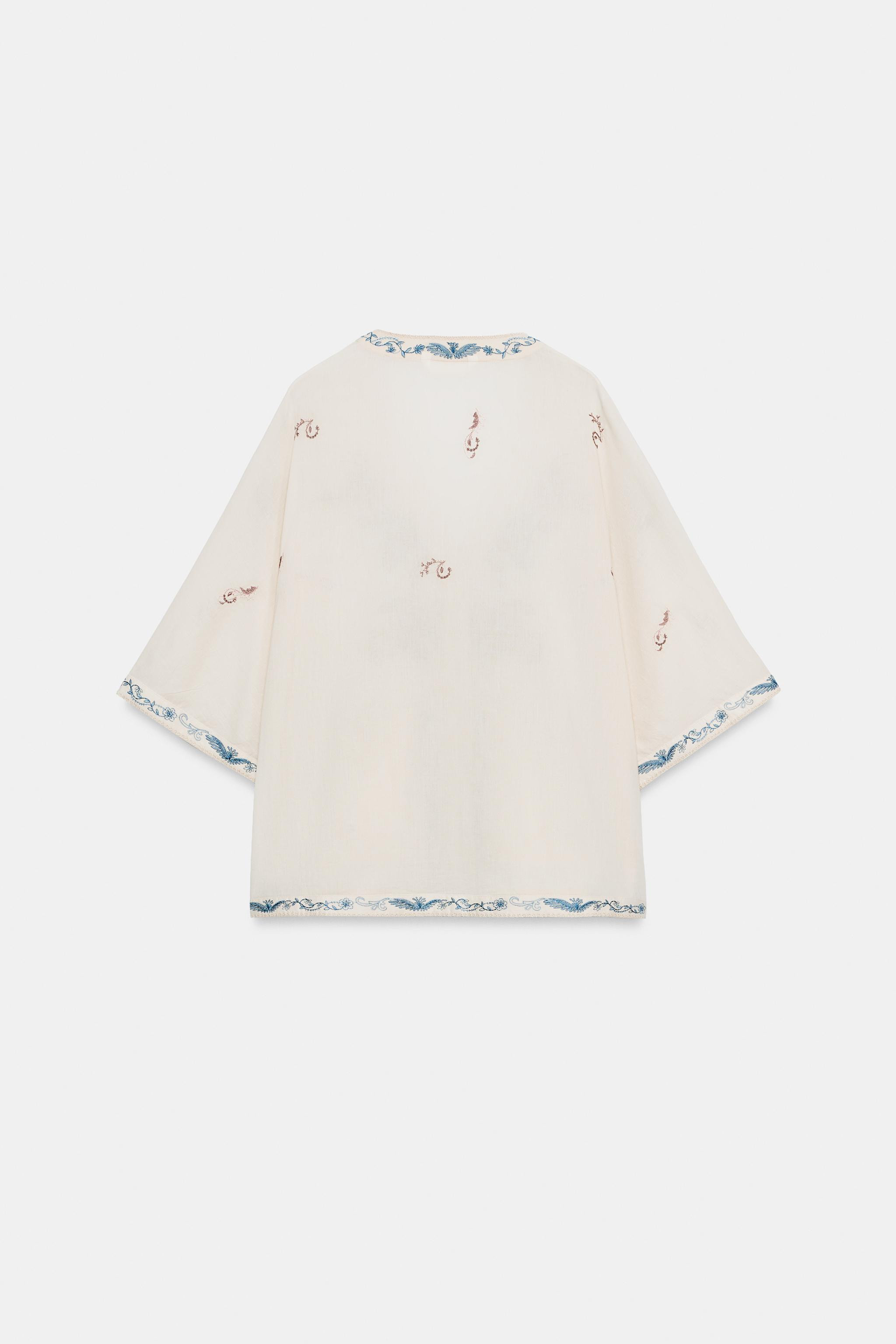 ZW COLLECTION EMBROIDERED SHIRT | Zara US