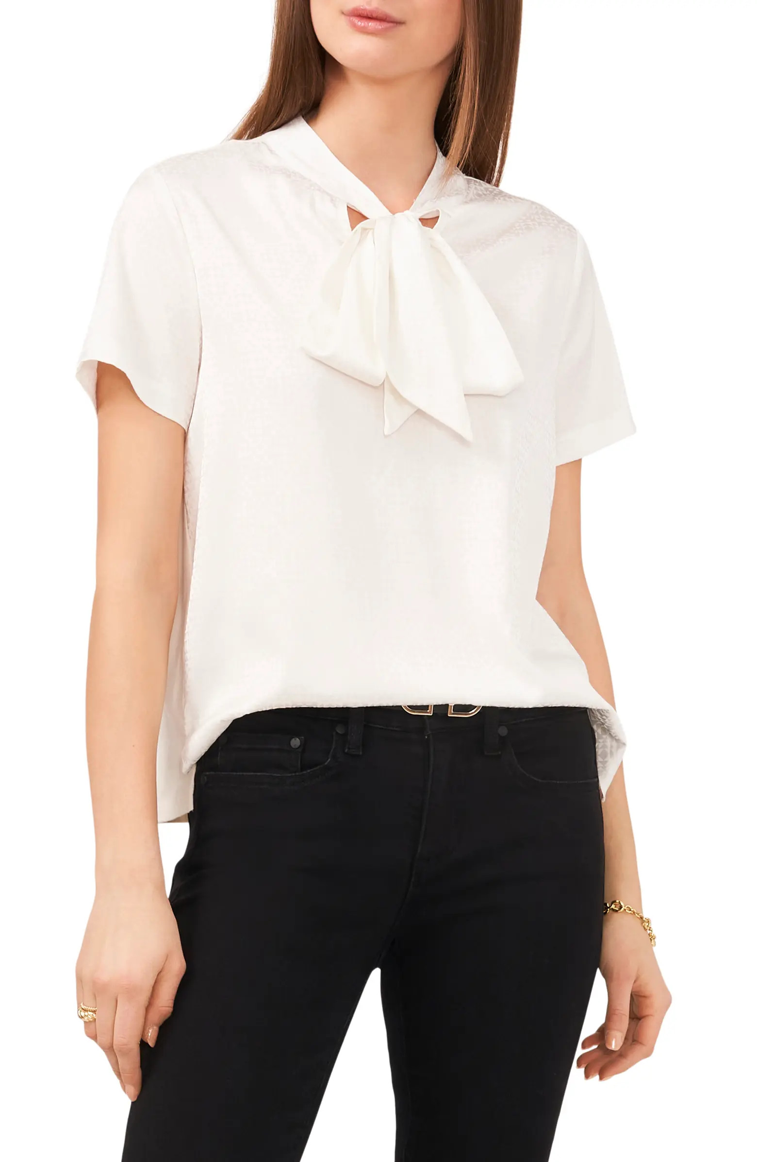 Tie Detail Jacquard Blouse | Nordstrom