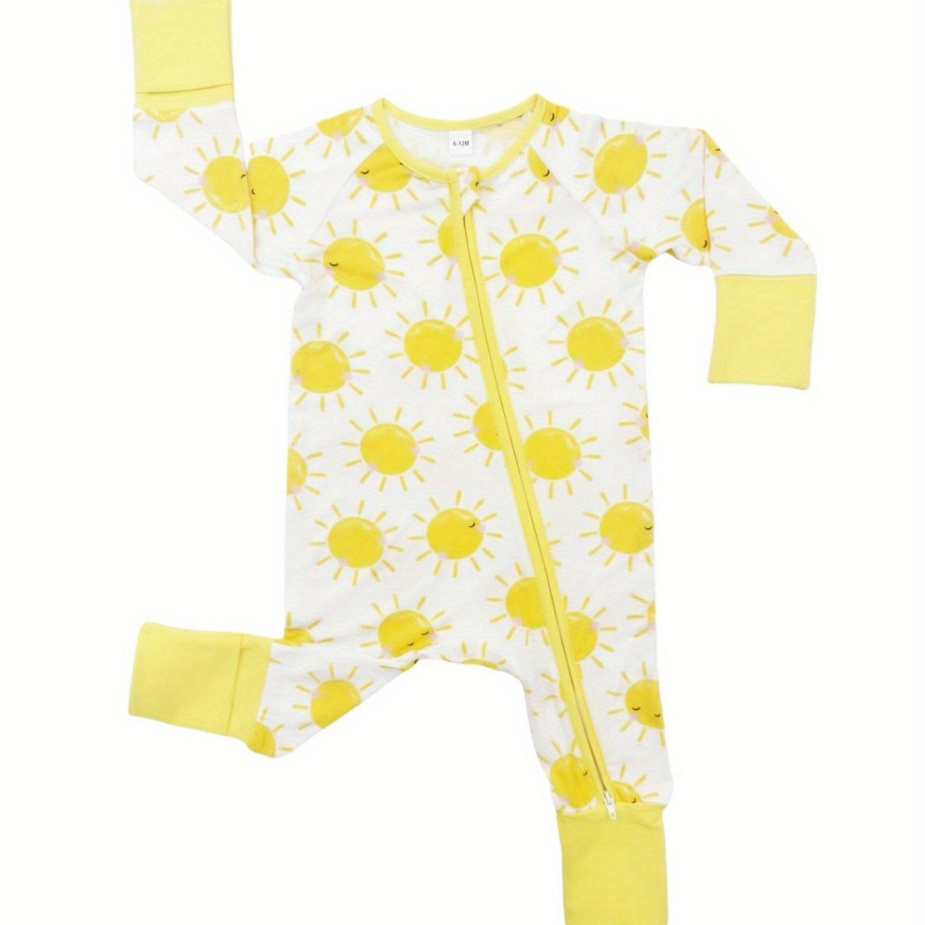 Baby's Cartoon Sun Pattern Bamboo Fiber Long Sleeve Footie - Temu | Temu Affiliate Program