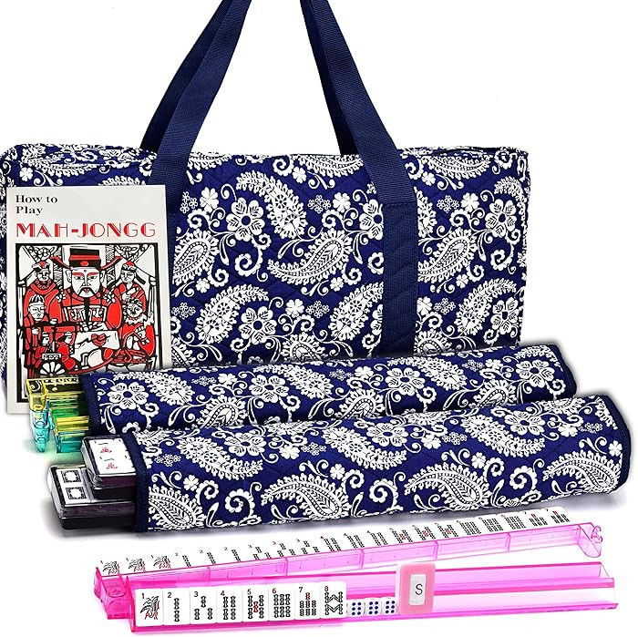 Mose Cafolo American Mahjong Set, Blue Paisley Carrying Bag,166 Premium White Tiles,4 All-in-One ... | Amazon (US)