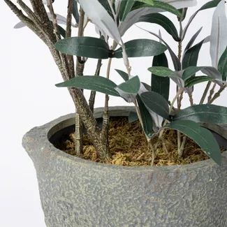 37" Artificial Olive Bush Tree in Pot Black - Threshold™ designed with Studio McGee | Target