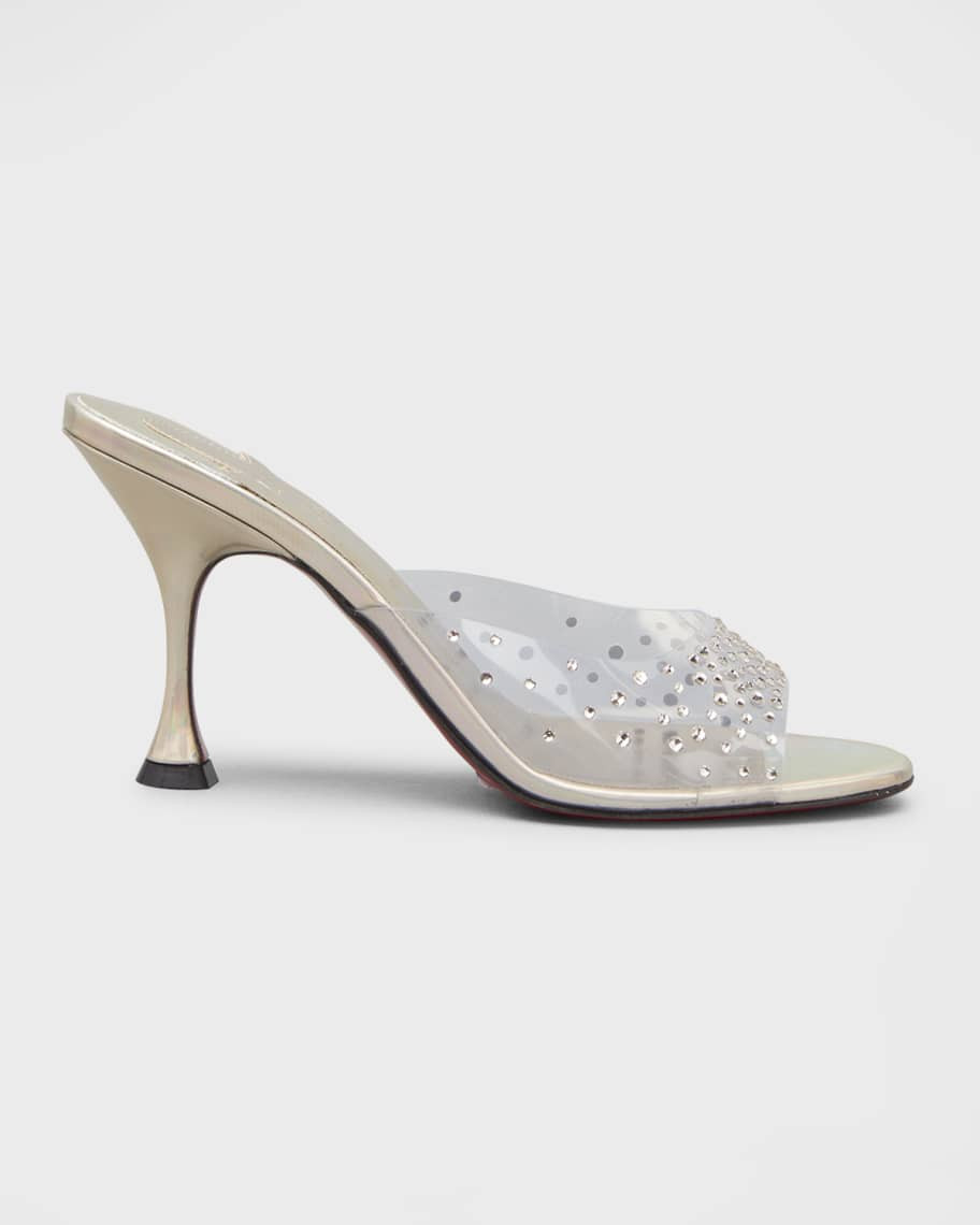 Christian Louboutin Degramule Strass Clear Stiletto Sandals | Neiman Marcus