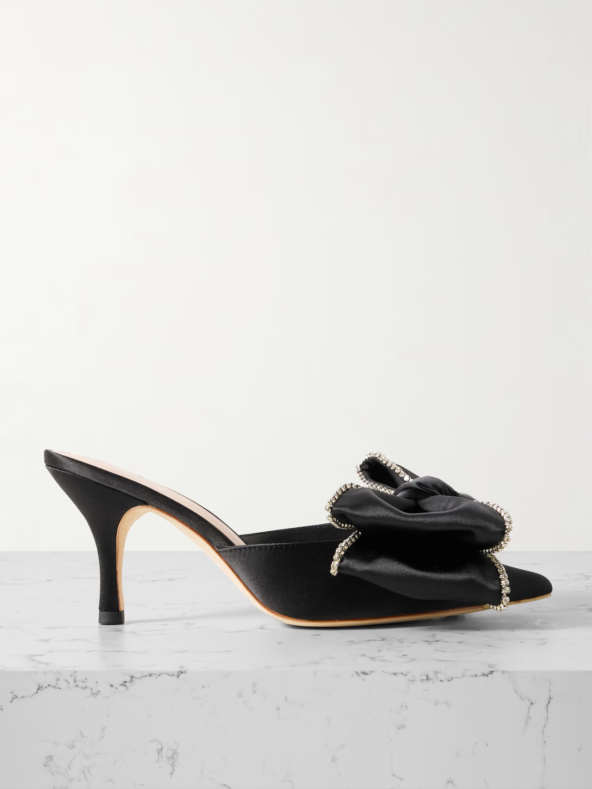 Margot Bow crystal-embellished satin pumps | NET-A-PORTER (US)