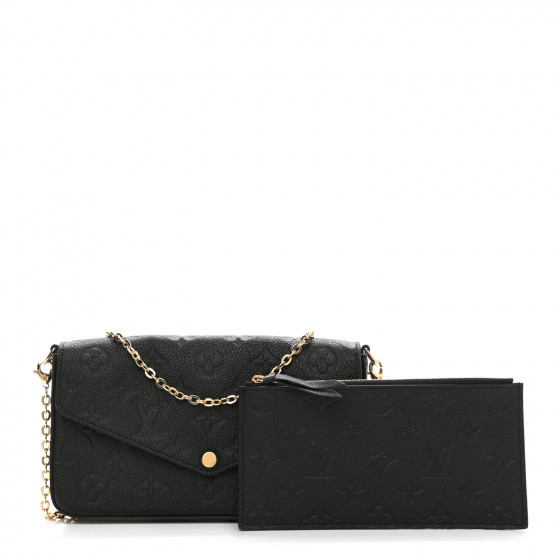 LOUIS VUITTON Empreinte Pochette Felicie Chain Wallet Black | FASHIONPHILE (US)