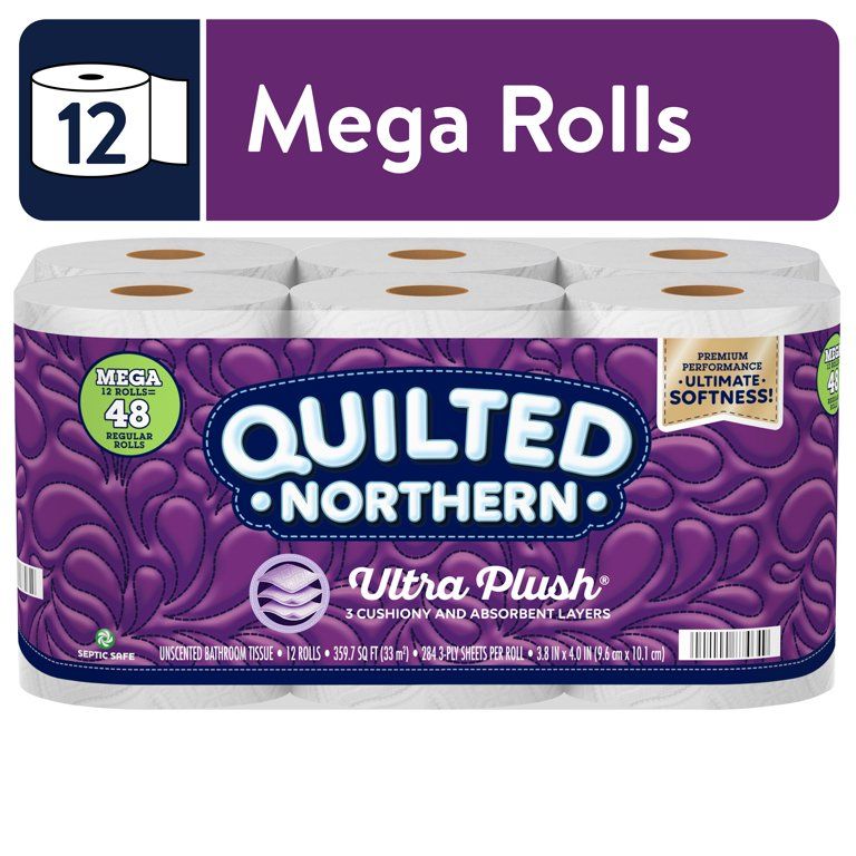 Quilted Northern Ultra Plush Toilet Paper, 12 Mega Rolls | Walmart (US)
