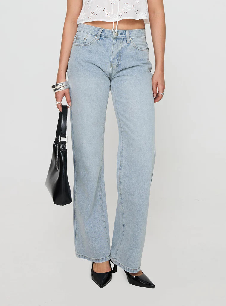 Copperfield Baggy Denim Jeans Light Blue Wash | Princess Polly US