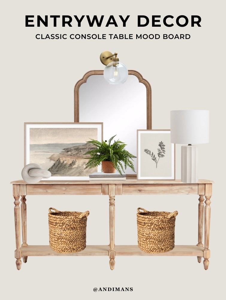 Classic entryway table decor for the neutral home! Love this console table! 

#LTKFindsUnder100 #LTKSaleAlert #LTKHome