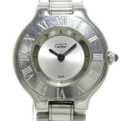 Auth Cartier Must 21 SM W10109T2 PL178856 Silver Women's Wrist Watch | eBay US