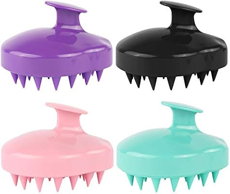 4 Packs Silicone Hair Scalp Massager Shampoo Brush Head Scrubber Dandruff Brush for Women Men or ... | Amazon (US)