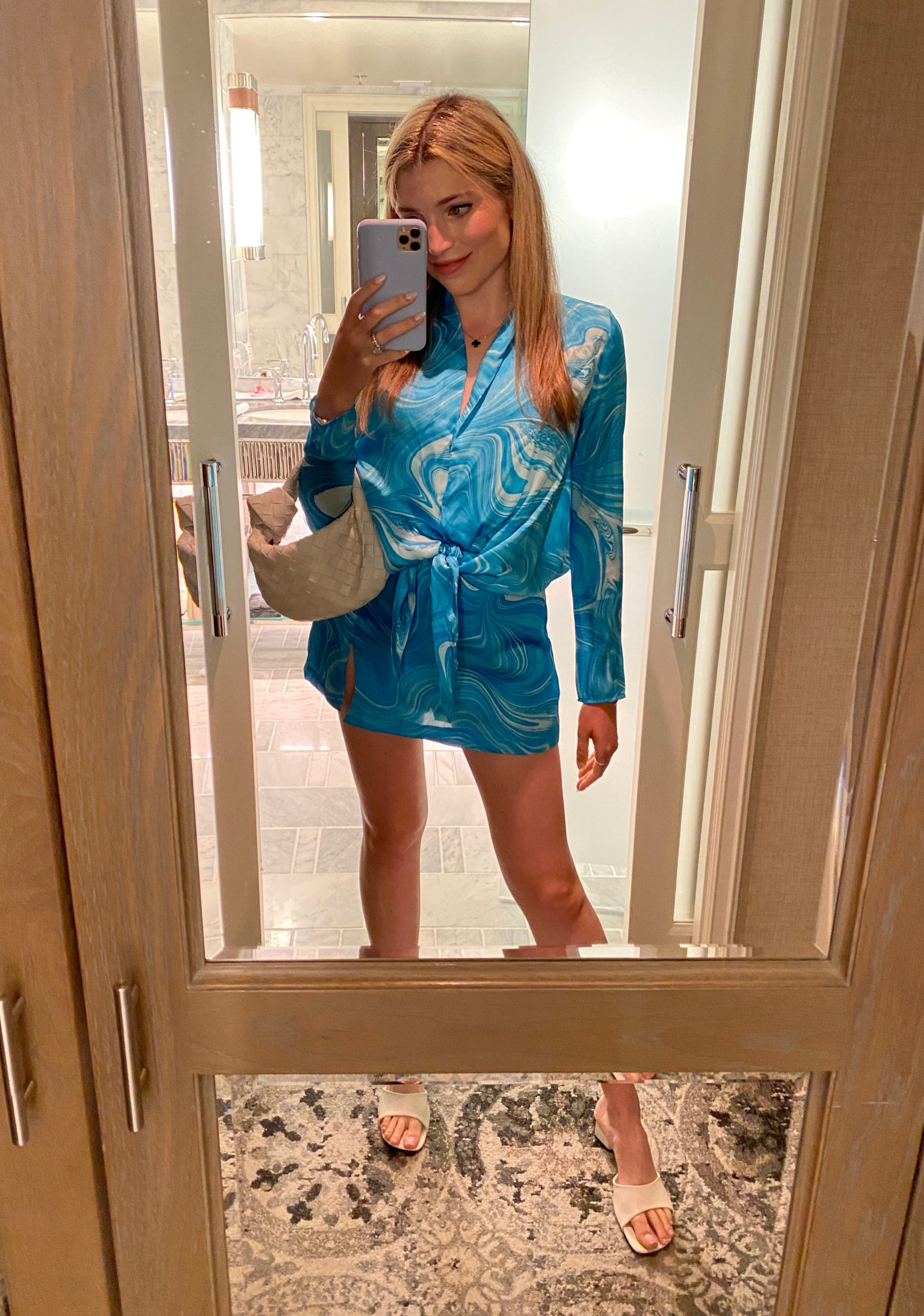 Wearing size XS top and bottom.