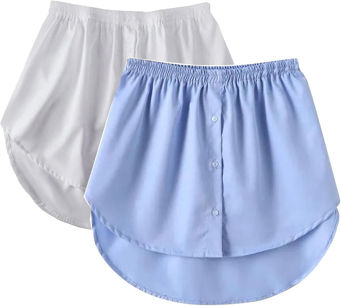 2 St\u00fcck Hemdverl\u00e4ngerung Damen Minirock Blusenrock Petticoat Extender Hemd Verl\u00e4ng... | Amazon (DE)