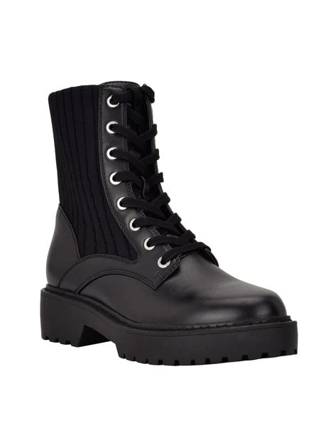 Samica Womens Faux Leather Stretch Combat & Lace-up Boots | Shop Premium Outlets