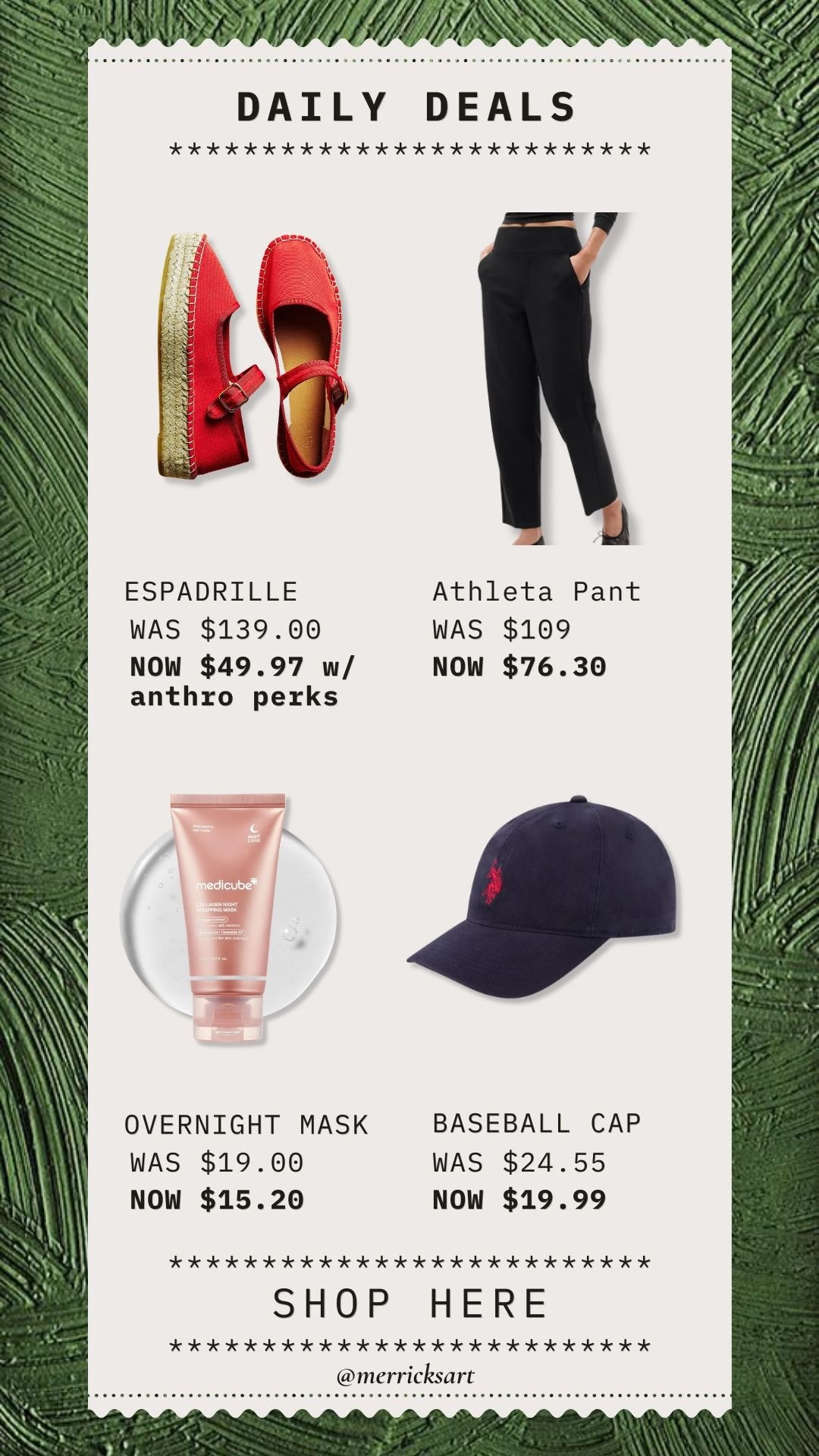 Daily deals! Love these darling espadrilles (they come in the cutest colors!), one of my all time favorite pants for work/teachers/mom life, this glass skin overnight mask (use 2 layers!), and my go-to baseball hat!

#LTKSeasonal #LTKSaleAlert