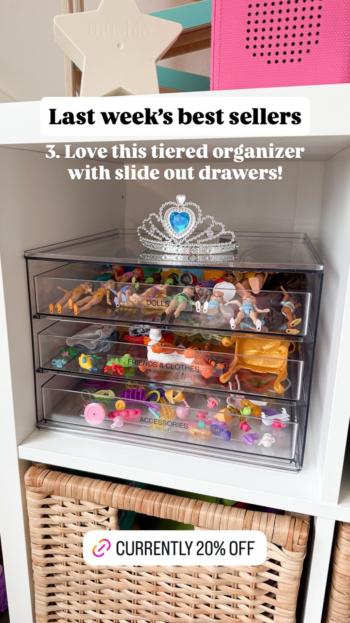 Last week's best sellers - Three tier organizer with slide out drawers, currently 20% off! Love this to organize doll accessories 

#LTKKids #LTKHome #LTKSaleAlert
