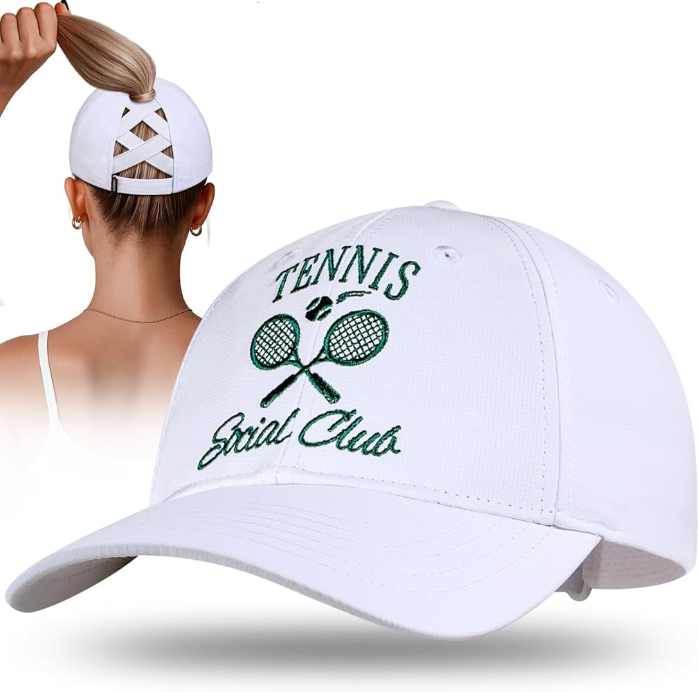 Flafens High Ponytail Hats for Women Baseball Caps - Cute Summer Adjustable Criss Cross Sports Ru... | Amazon (US)