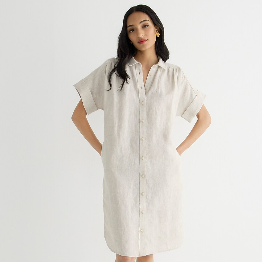 Relaxed-fit short-sleeve Baird McNutt Irish linen shirtdress | J. Crew US