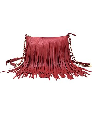 Fringe Crossbody Shoulder Bag with Strap, Tassel Messenger bag, Country Style Western Fringe Purs... | Amazon (US)