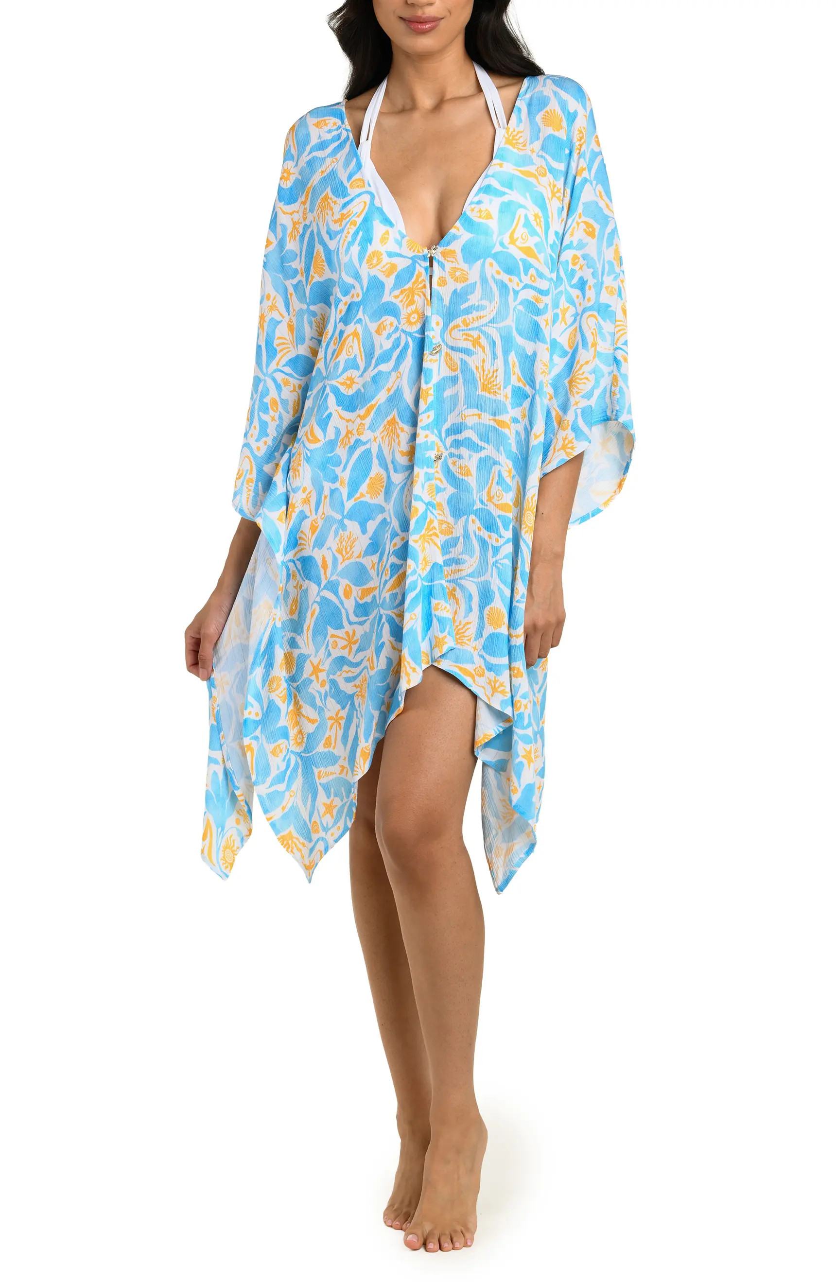La Blanca Trinket V-Neck Cover-Up Caftan | Nordstrom | Nordstrom
