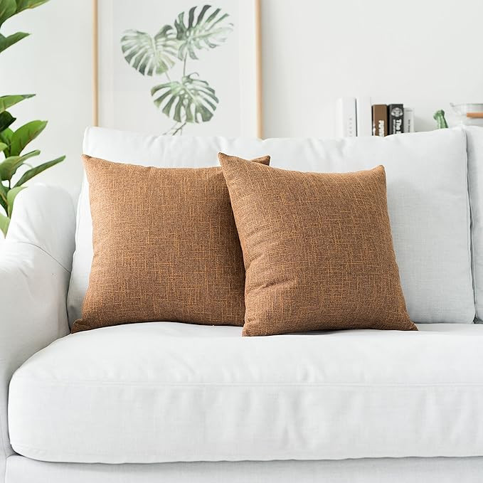 Kevin Textile Decor Lined Linen Throw Pillow Cases Cushion Cover Pillow Covers for Chair, 18"x18"... | Amazon (US)