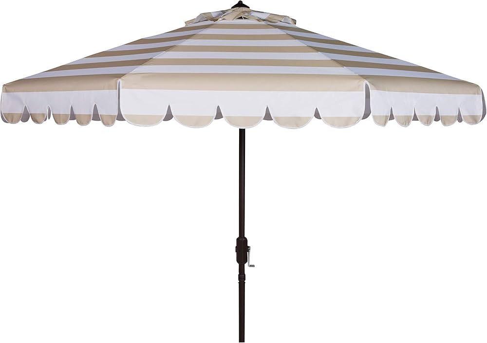 Safavieh PAT8111A Outdoor Collection PAT8111 Umbrella, Beige/White | Amazon (US)