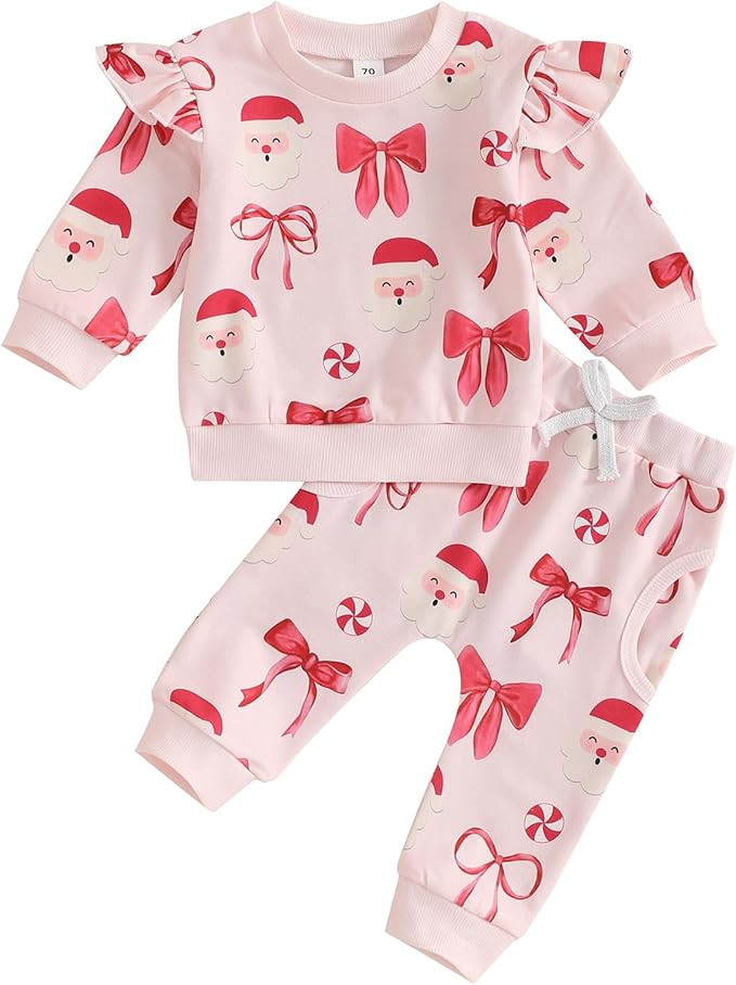 Toddler Baby Girl New Years Outfit Happy New Years Crewneck Sweatshirt Long Sleeve Shirt Pants Ne... | Amazon (US)