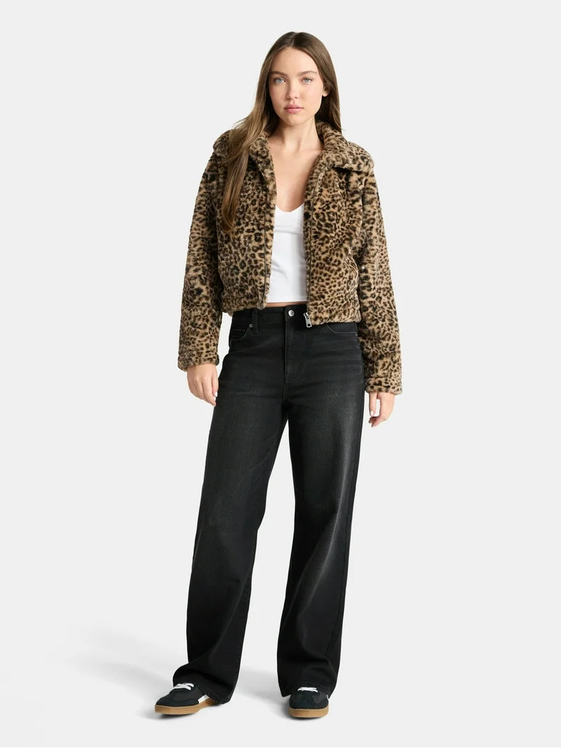 No Boundaries High Rise Baggy Wide Leg Jeans, 32'' Inseam, Women’s and Women's Plus | Walmart (US)