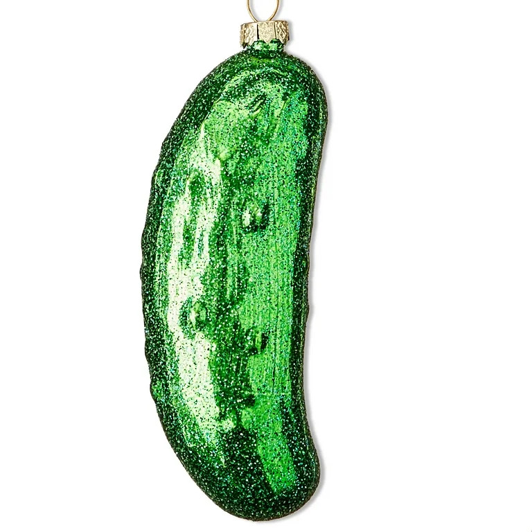 Green Glitter Pickle Christmas Ornament, 4", by Holiday Time - Walmart.com | Walmart (US)