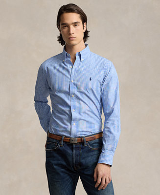 Men's Classic-Fit Stretch Poplin Shirt | Macy's