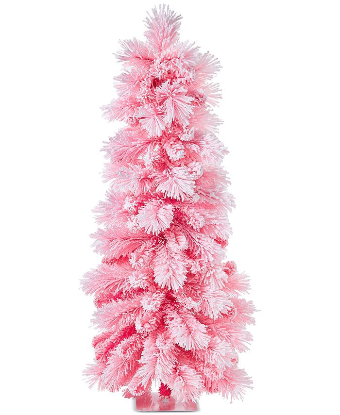 Holiday Lane Shimmer & Light, Hot Pink Flocked Tree, Created for Macy's & Reviews - Shop All Holi... | Macys (US)