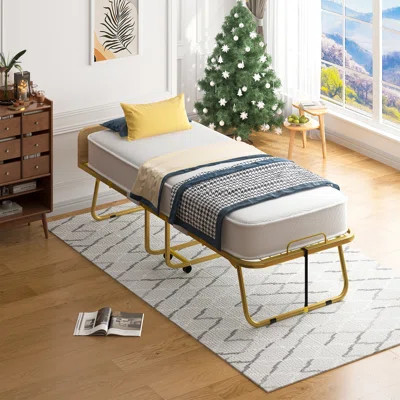 Alwyn Home Folding Bed With Mattress For Adults, 75 ''l X 45''w Rollaway Bed With 5'' Memory Foam Mattress, Portable Foldable Bed With Dustproof Bag & | Wayfair North America