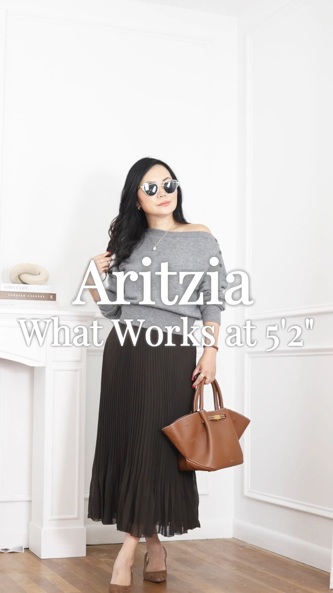 Loves, here are the Aritzia fall finds that pass the 5'2" fit test. 
I'm 5'2", 34B-28-37 measurements.
Boatneck cashmere (xs)
Asymmetric satin top (s)
Smoothmatter top (s) 

 #LTKSeasonal #LTKOver40 #LTKPetite