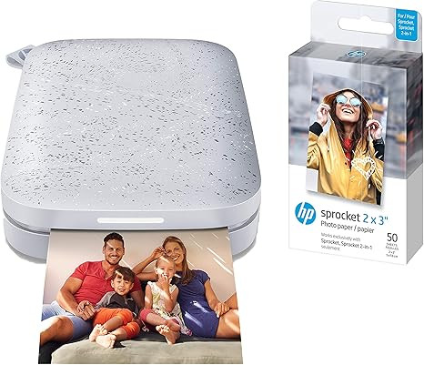 HP Sprocket 2x3" Instant Smartphone Photo Printer (White) and HP Sprocket 2x3" Premium Zink Stick... | Amazon (US)