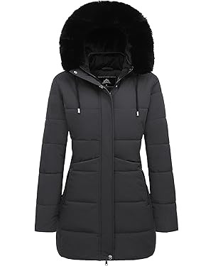 MOERDENG Women's Winter Puffer Coat Thicken Fleece Lined Down Jacket Waterproof Faux Fur Detachab... | Amazon (US)