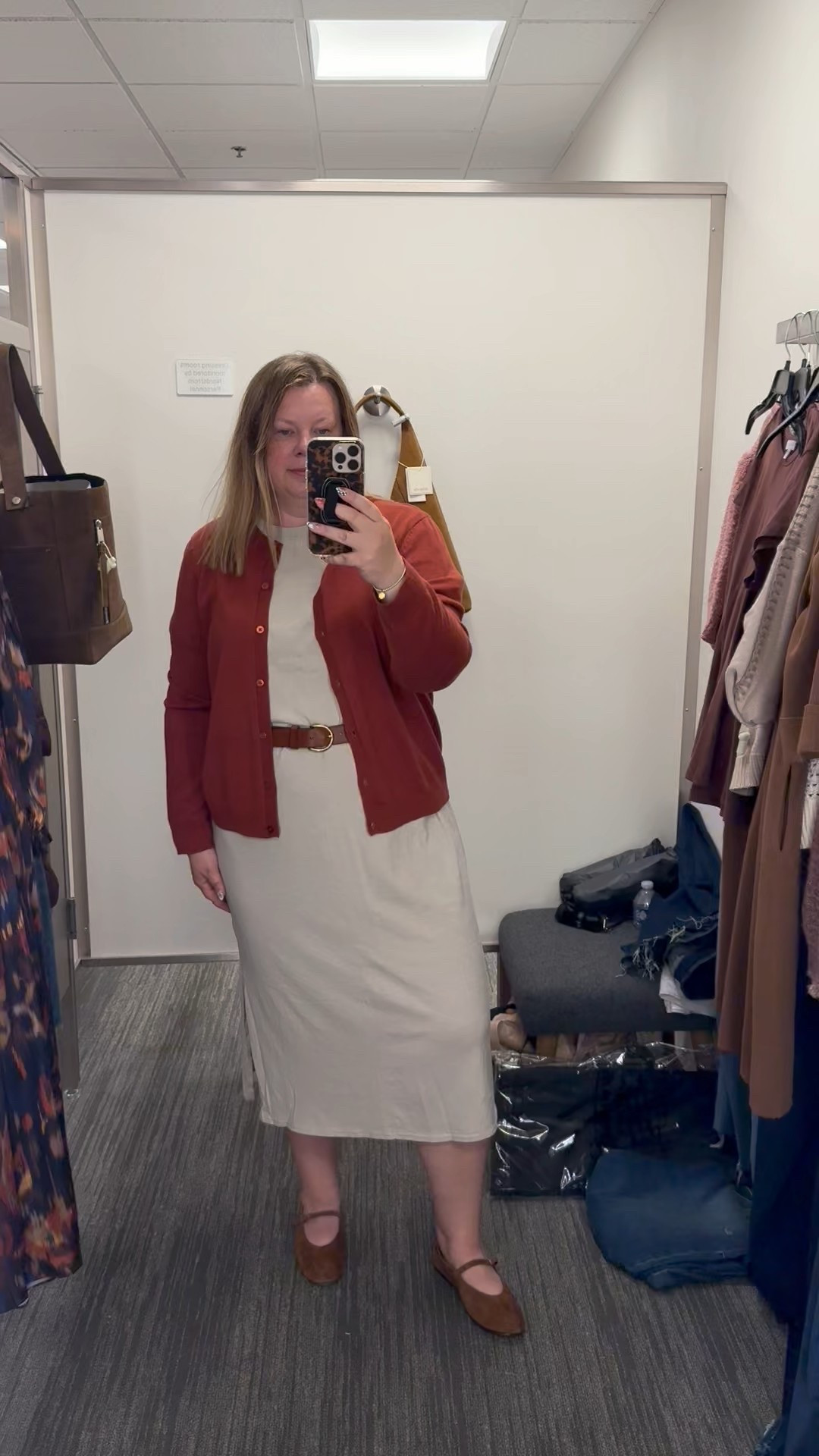 This dress is great for wearing now and wearing later. Cardigan XL. Dress XL. Shoes TTS  

#LTKSaleAlert #LTKMidsize #LTKOver40