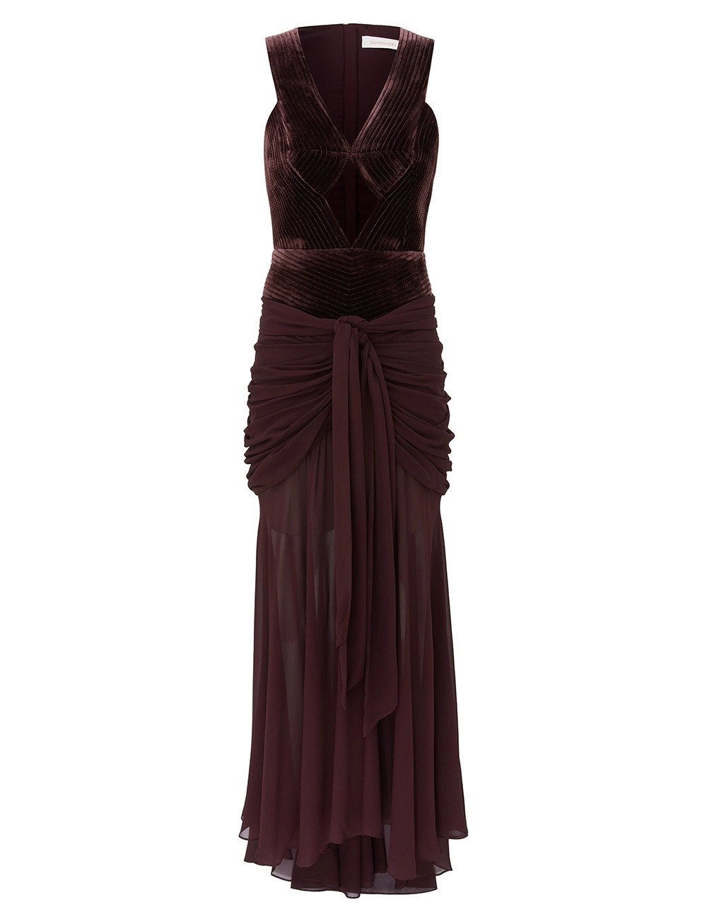 Valiant Draped Slinky Gown - Wine | ZIMMERMANN (US, CA, EU, MENA)