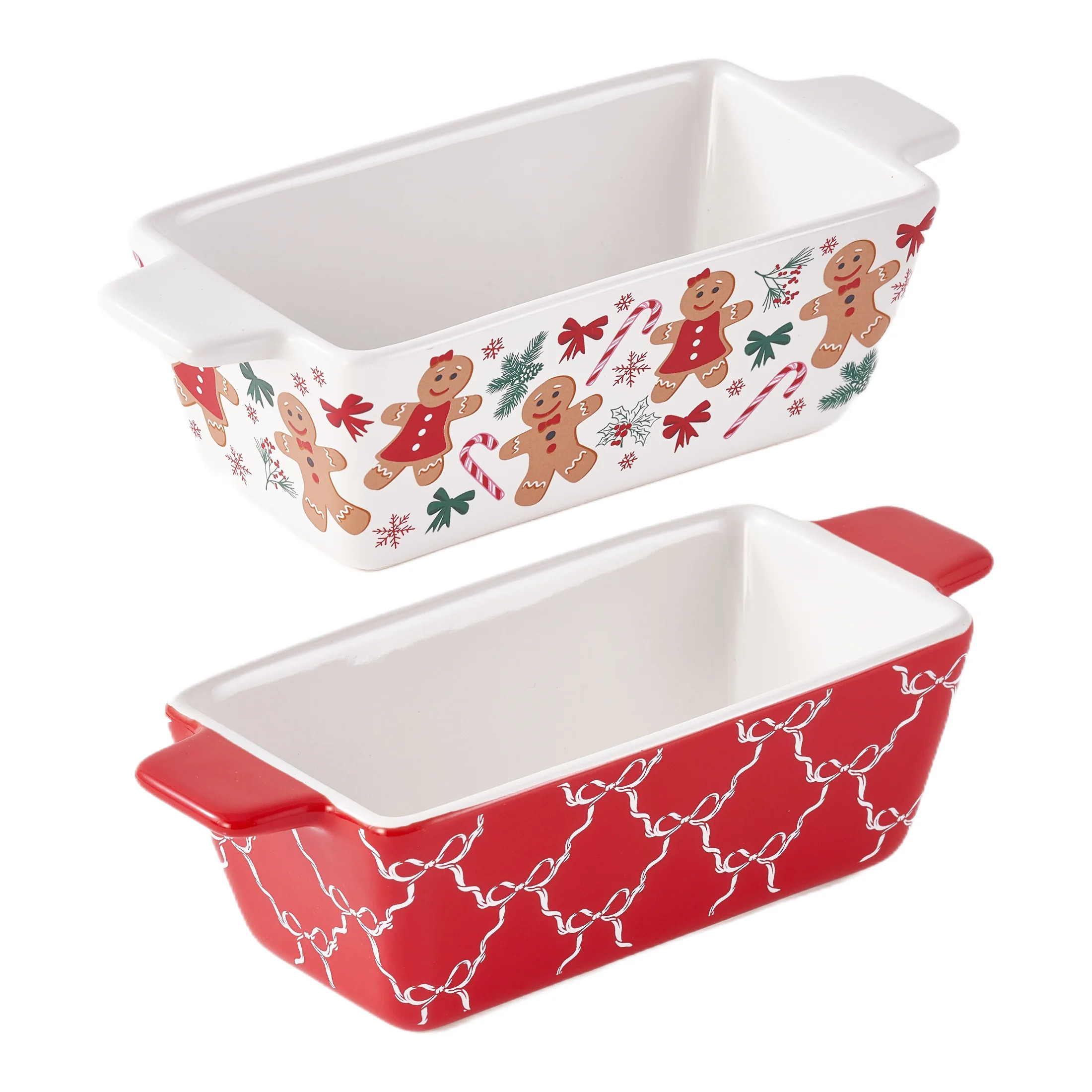 Holiday Time 2 Piece Mini Loaf Pan Gingerbread & Bow | Walmart (US)