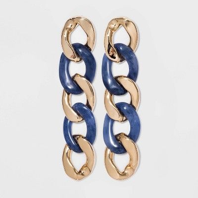 SUGARFIX by BaubleBar Two-Tone Linked Drop Earrings - Medium Blue | Target