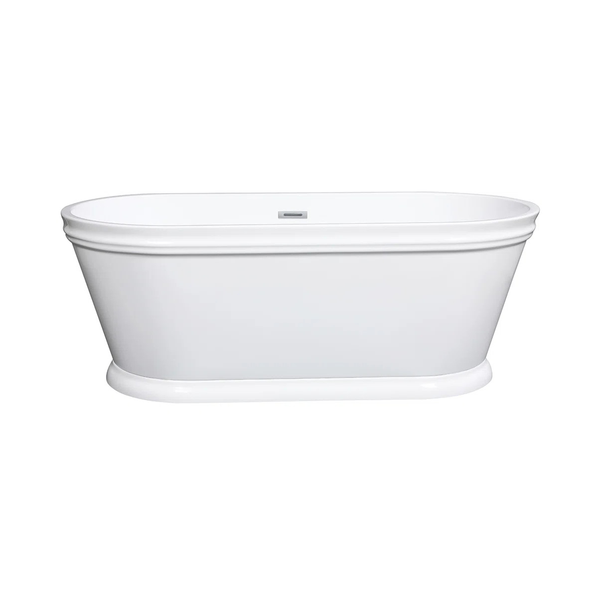 Kingston Brass Aqua Eden 60-Inch Acrylic Oval Double Ended Pedestal Tub with Drain (No Faucet Dri... | Wayfair North America