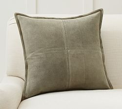 Pieced Suede Pillow Cover | Pottery Barn (US)