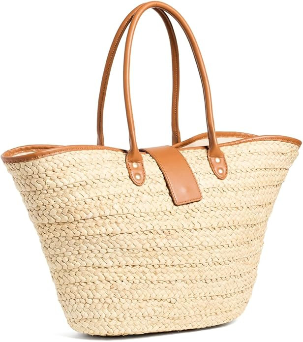 Alfie Bag, Featuring Faux Leather Straps, Magnetic Flap Closure and Multipurpose Cornhusk Body, L... | Amazon (US)