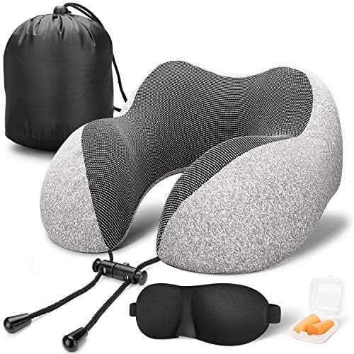 MLVOC Travel Pillow 100% Pure Memory Foam Neck Pillow, Comfortable & Breathable Cover - Machine W... | Amazon (US)