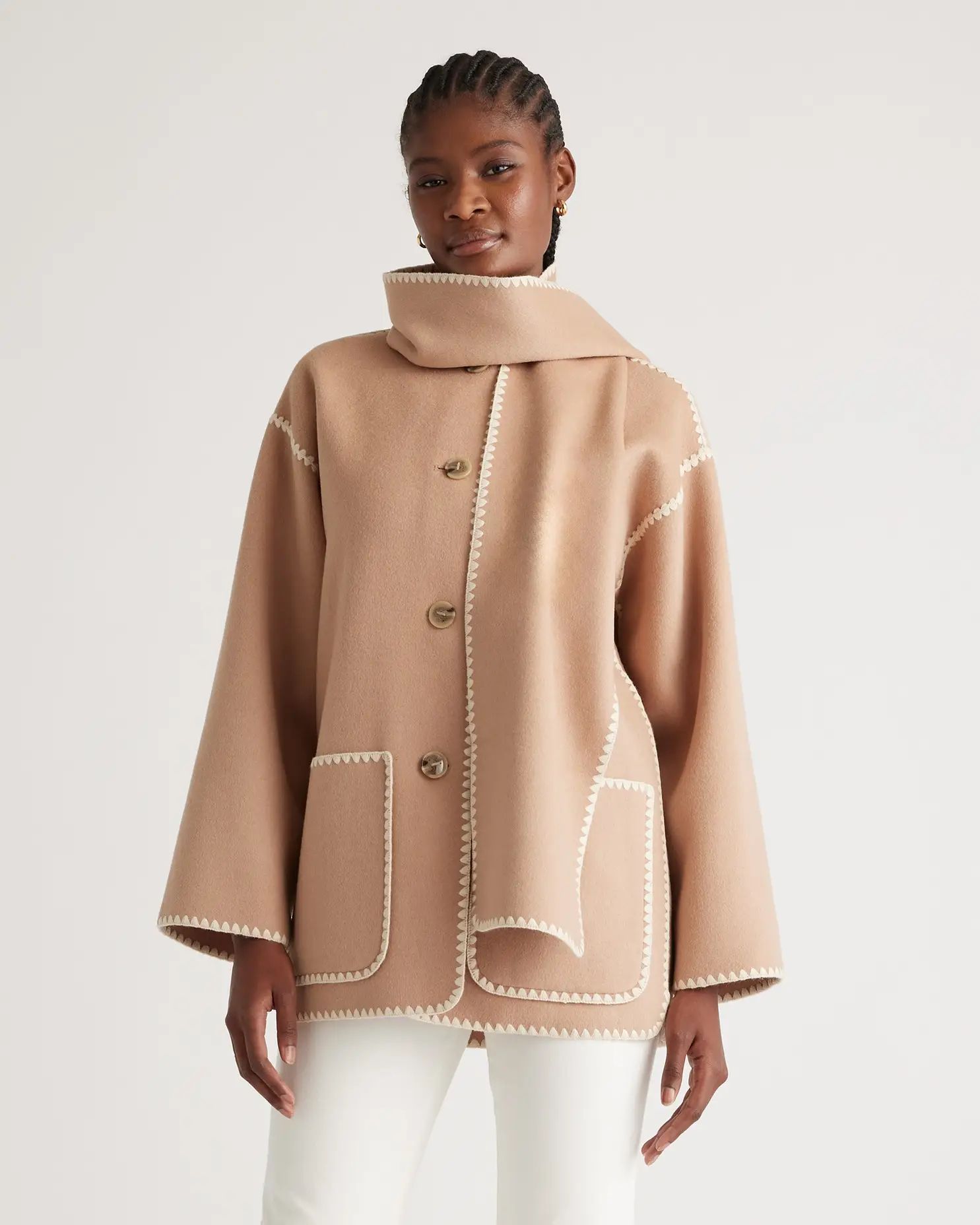 Double-Faced Merino Wool Scarf Coat | Quince