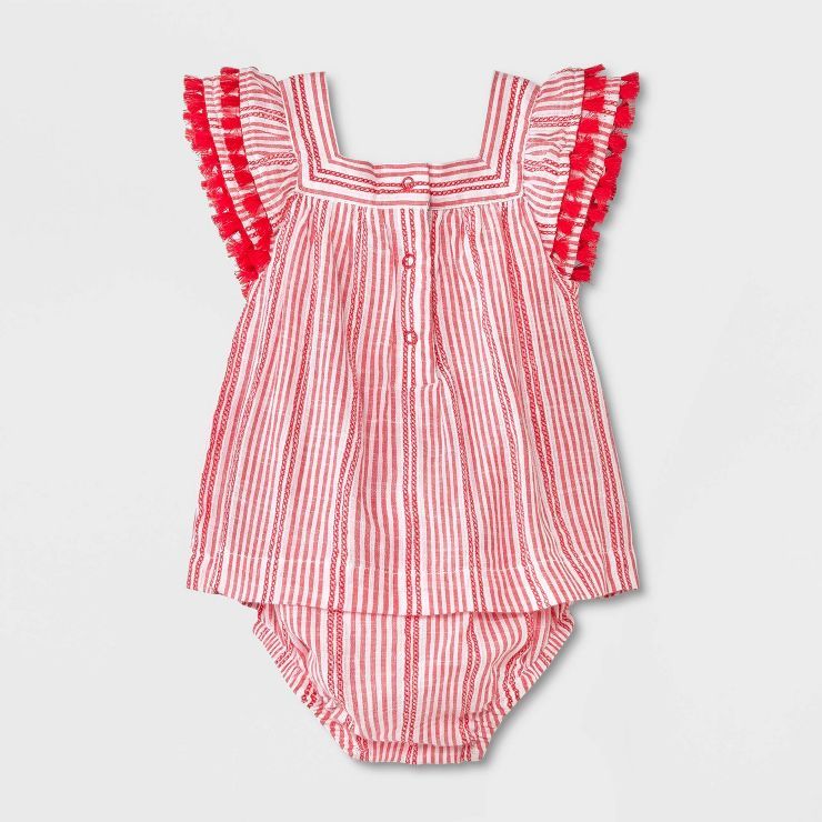 Baby Girls' Striped Jumpsuit - Cat & Jack™ Red | Target