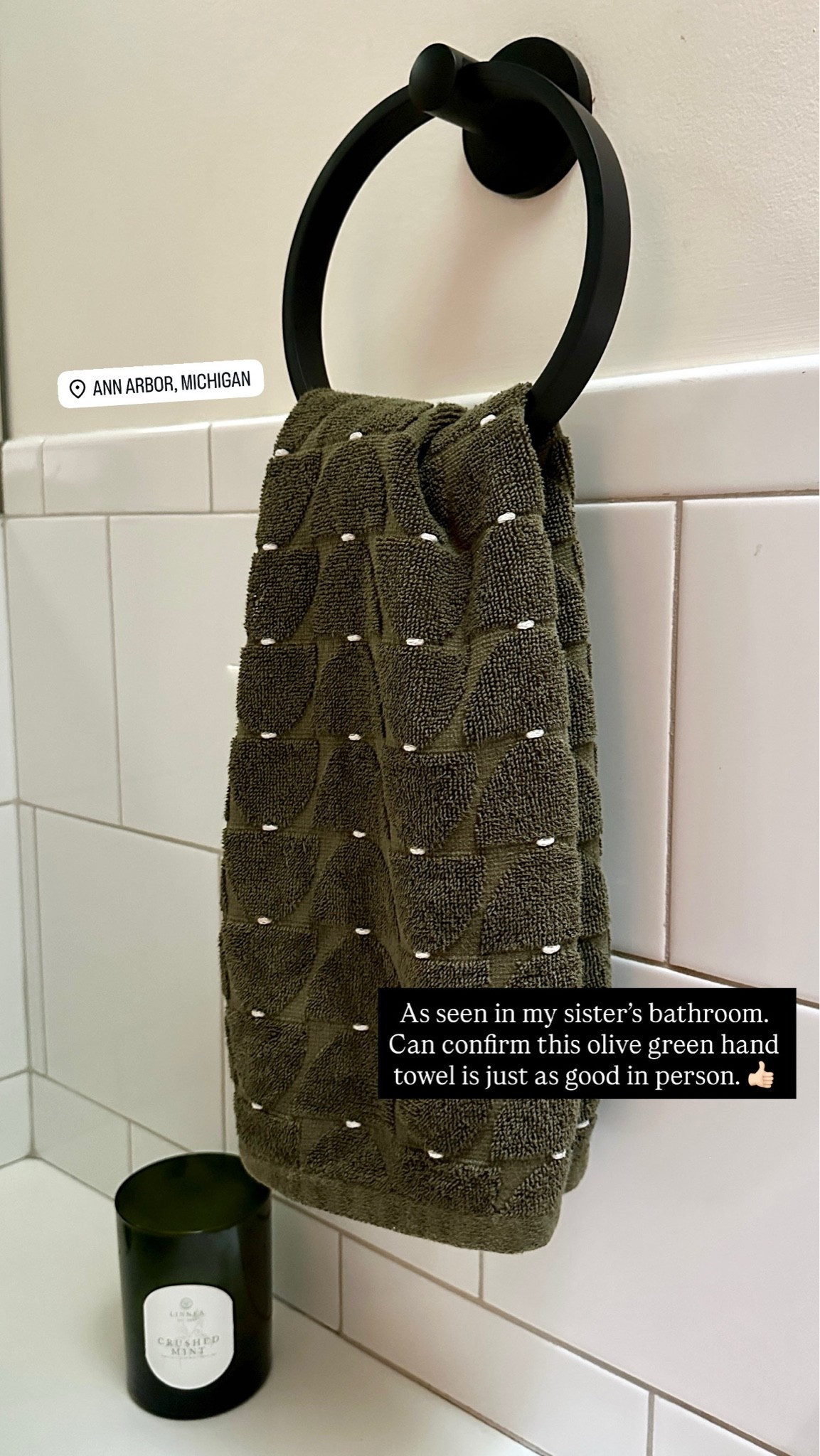 These olive green hand towels are only $10. Yes, really. Target for the win! @Target

#LTKHome